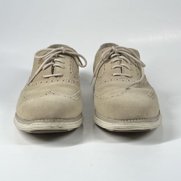 Cole Haan Lunargrand Wingtip Cream Beige Suede Shoes C24917  Mens Size 10 M main image 10